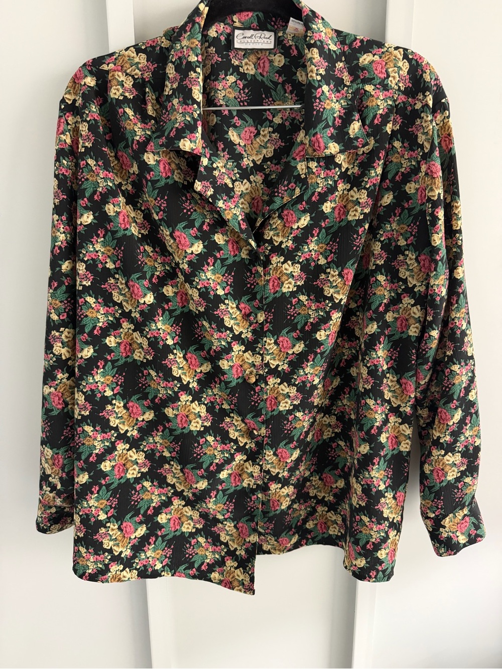 Vintage 90s Carol Reed Collections Floral Button-Down Shirt - Petite Size M